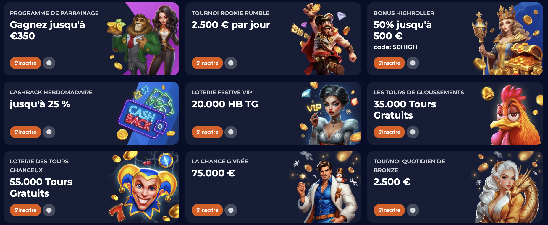 les offres promotionnelles nine casino